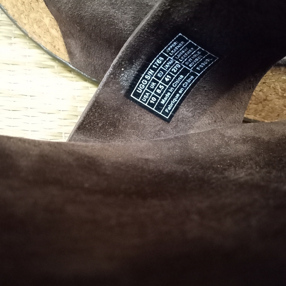 UGG Australia women's 10 brown suede slides slip on wedge sandals shoes summer - Picture 4 of 7